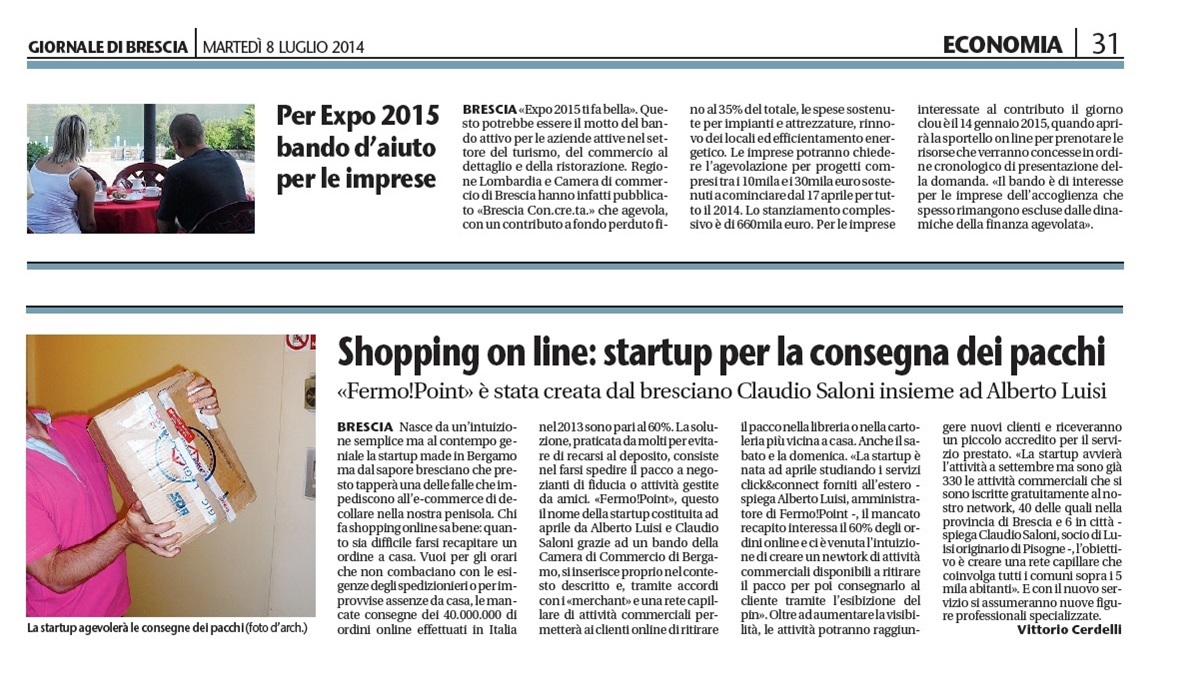 Immagine Giornale di Brescia: nuovo redazionale dedicato a Fermo!Point